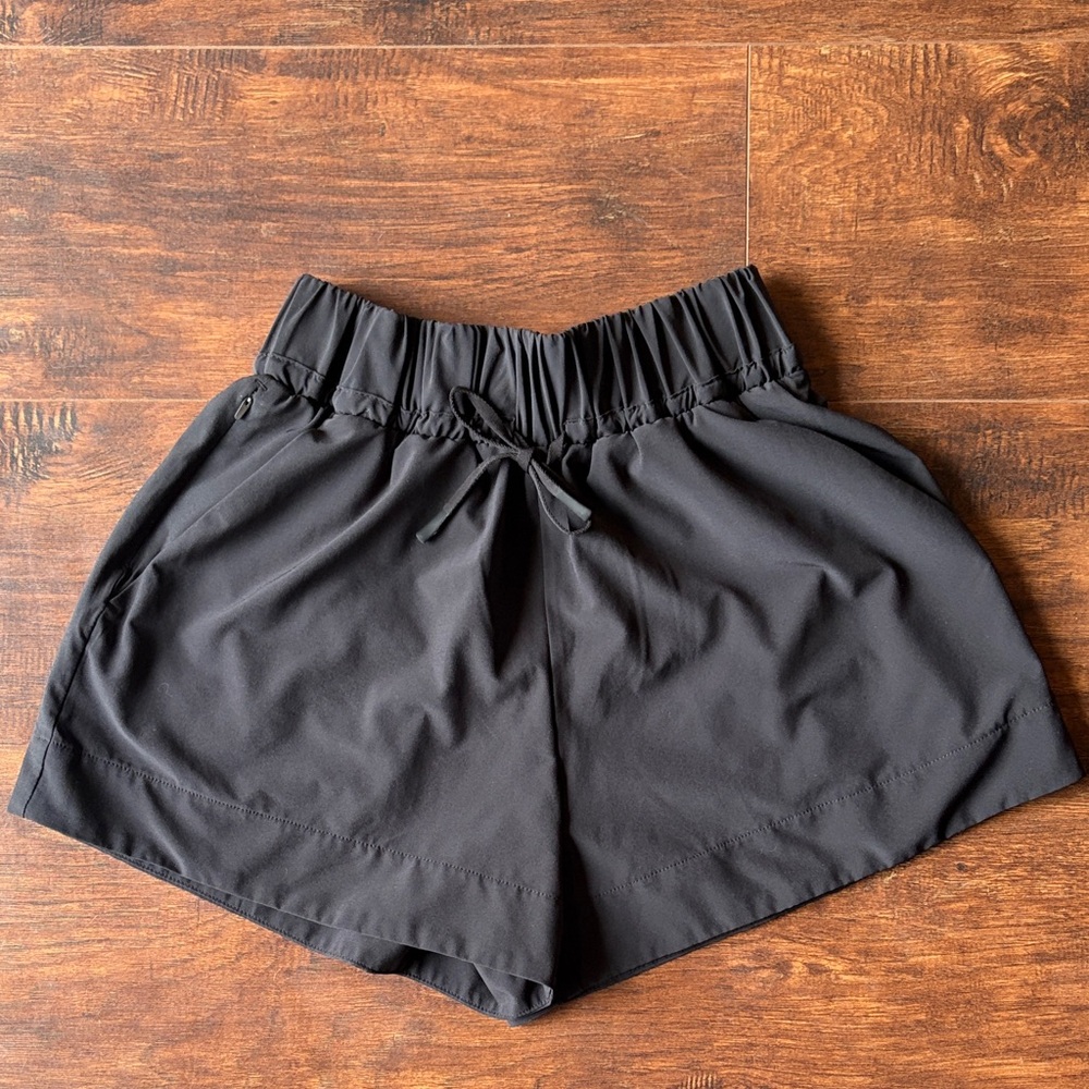 all in motion Black High-Waist Athletic Shorts with Drawstring